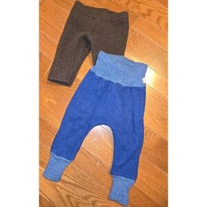 Disana pants 3-6months semi shrunk brown and blue 2 pair sustainablebabyish